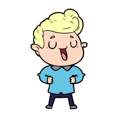 mutlu çizgi film adam vektör çizim