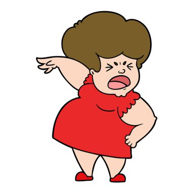 vektör çizim karikatür kızgın kadın