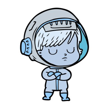 vektör çizim karikatür astronot kadın