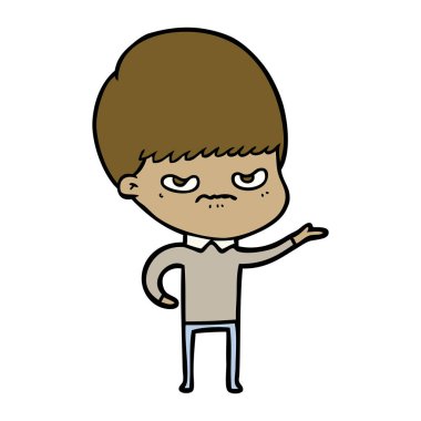 Vektör çizim karikatür kızgın çocuk