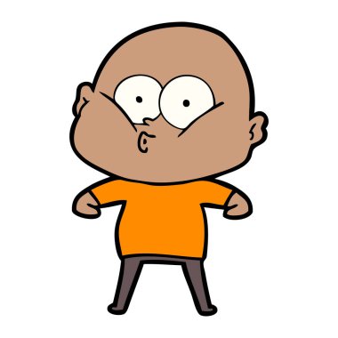 karikatür kel adam bakıyor