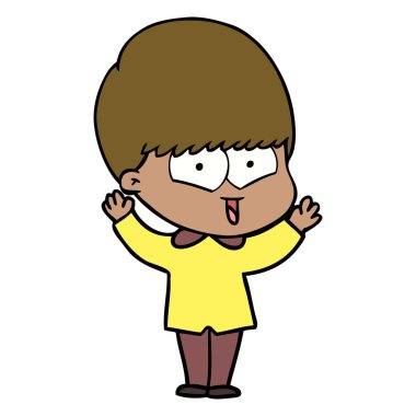 vektör çizim karikatür mutlu çocuk