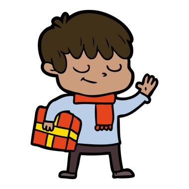 vektör çizim karikatür mutlu çocuk