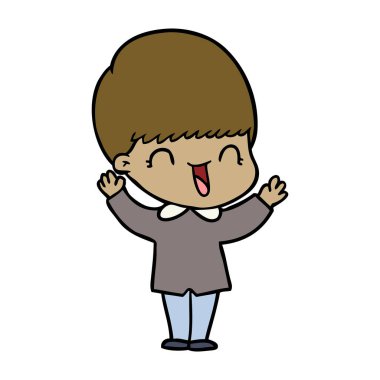 mutlu çizgi film çocuk vektör çizim