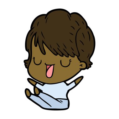  vektör çizim karikatür kadın söz