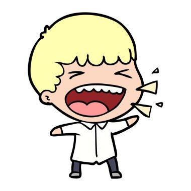  adam gülüyor karikatür vektör çizim