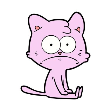 vektör çizim karikatür gergin kedi