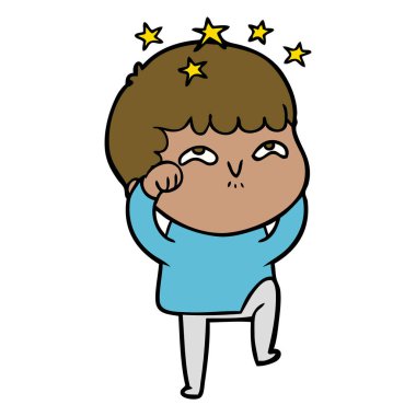 vektör çizim karikatür çocuk hayret