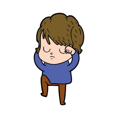 Çizgi filmdeki kadının vektör çizimi 