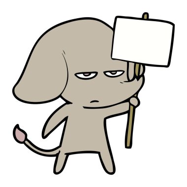 vektör çizim rahatsız çizgi fil