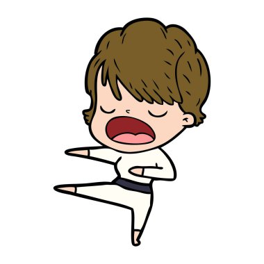  vektör çizim karikatür kadın söz