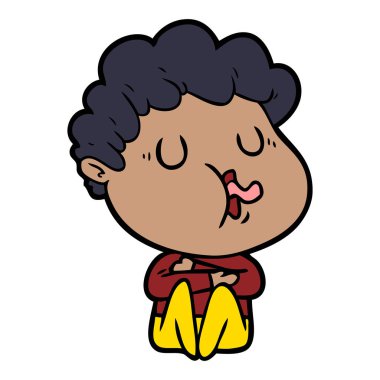  vektör çizim karikatür adam şarkı