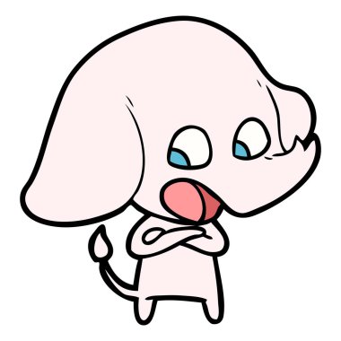 vektör çizim sevimli çizgi fil