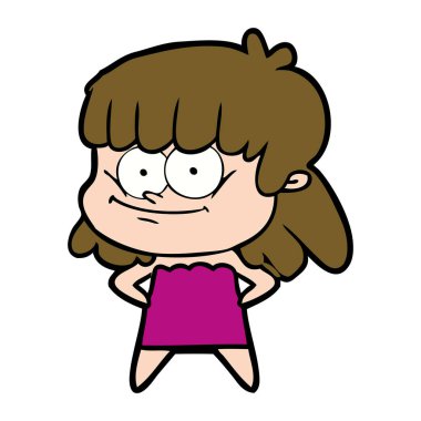 vektör çizim karikatür gülümseyen kadın