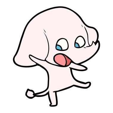 vektör çizim sevimli çizgi fil