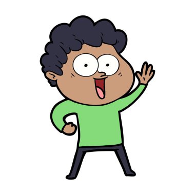 vektör çizim karikatür mutlu adam