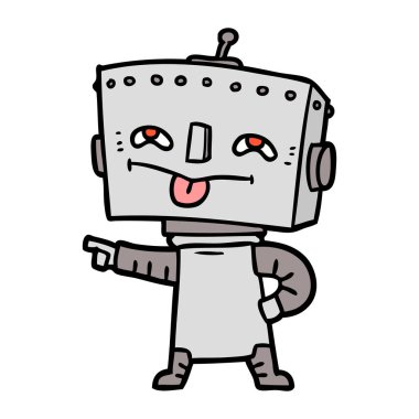 Çizgi film robotunun vektör çizimi