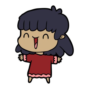 Çizgi filmdeki kadının vektör çizimi