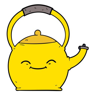 Çizgi film çaydanlığının vektör çizimi