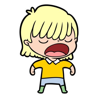  vektör çizim karikatür kadın söz