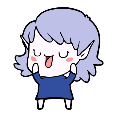 vektör çizim karikatür elf kızı