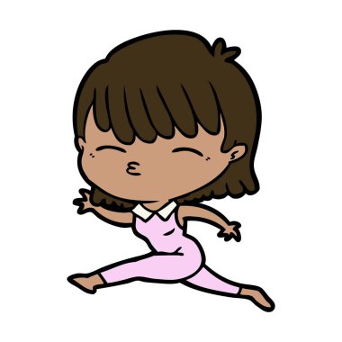 Çizgi filmdeki kadının vektör çizimi