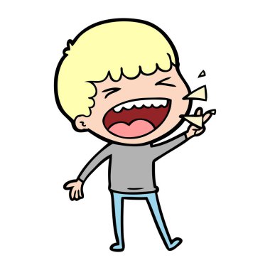  adam gülüyor karikatür vektör çizim