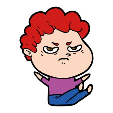 vektör çizim karikatür kızgın adam