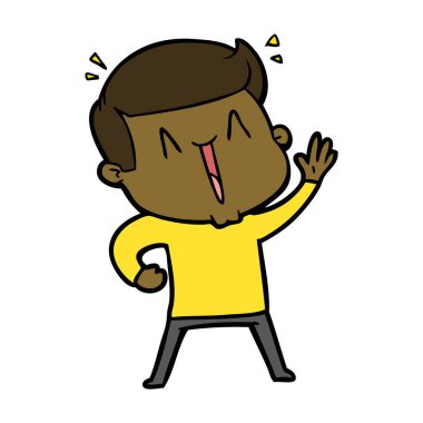 vektör çizim karikatür mutlu adam