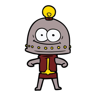 ampul ile mutlu karton robot