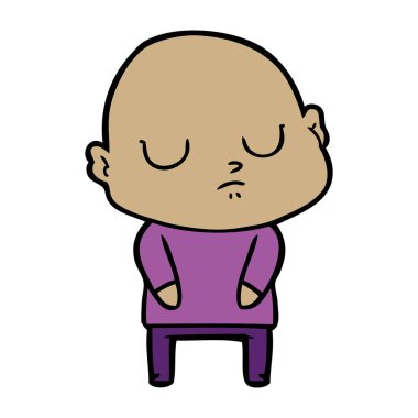 vektör çizim karikatür kel adam