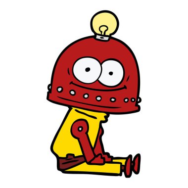 ampul ile mutlu karton robot