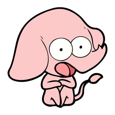 vektör çizim sevimli çizgi fil