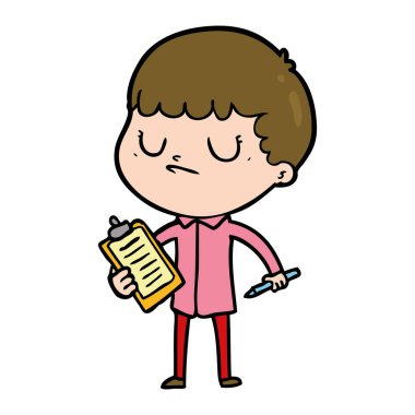  vektör çizim karikatür huysuz çocuk