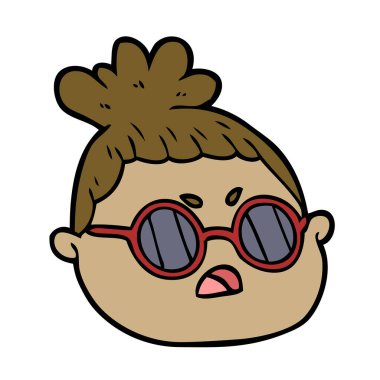 vektör çizim karikatür kadın yüzü