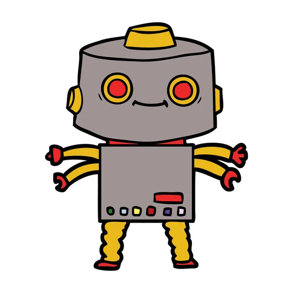 Vektor Illustration Tecknad Robot — Stock vektor