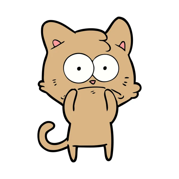 Vector Illustration Cartoon Nervous Cat — Stock Vector