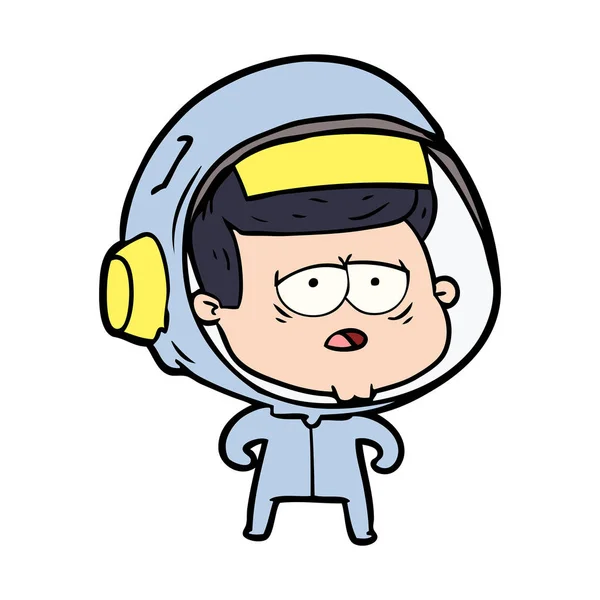 Vector Illustration Cartoon Tired Astronaut — Stock Vector
