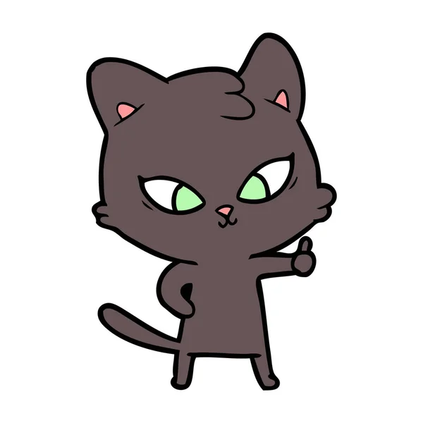 Vector Illustratie Van Schattige Cartoon Kat — Stockvector