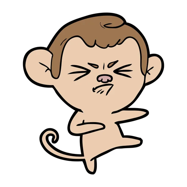Vektorové Ilustrace Kreslené Naštvaná Opice — Stockový vektor