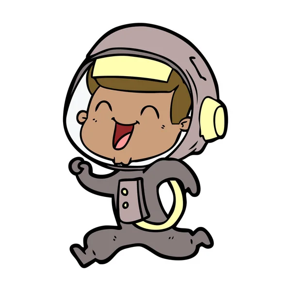 Ilustracja Wektorowa Szczęśliwy Kreskówka Astronauta — Wektor stockowy