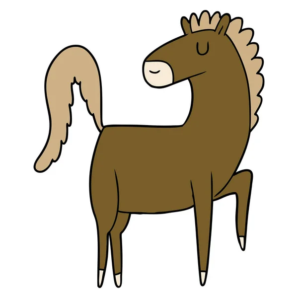 Ilustración Vectorial Del Caballo Dibujos Animados — Vector de stock