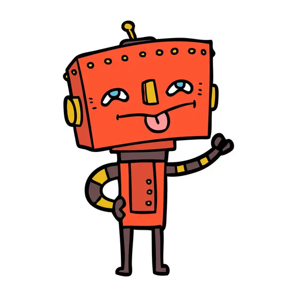 Vektor Illustration Tecknad Robot — Stock vektor