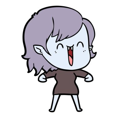 sevimli çizgi mutlu vampir kız