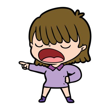  vektör çizim karikatür kadın söz