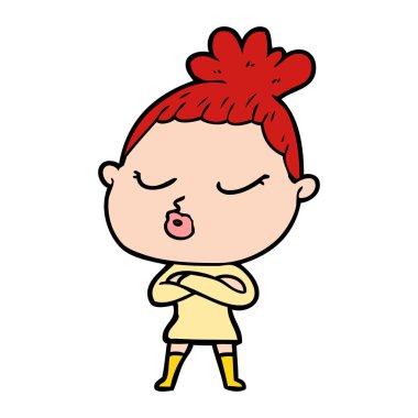 vektör çizim karikatür sakin kadın