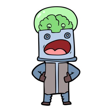 Çizgi film robotunun vektör çizimi