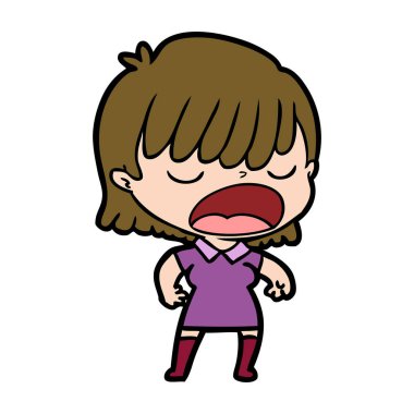  vektör çizim karikatür kadın söz