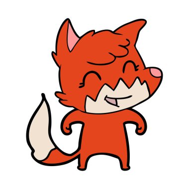 mutlu karikatür fox vektör çizim