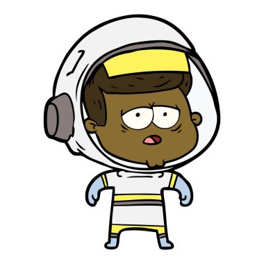 vektör çizim karikatür yorgun astronot